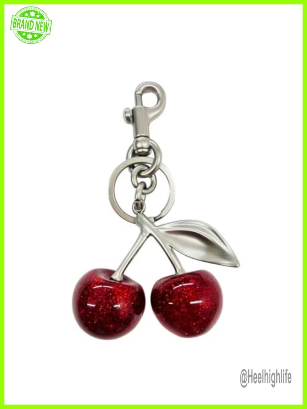 Cute Cherry Bag Charm Keychain Purse Pendant Zinc Alloy Resin Accessory Gift